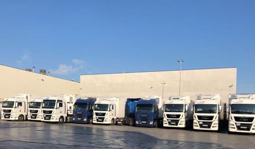 Swisspons camiones en fila